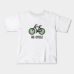 Recycle, bicycle with recycling sign, t-shirt, cyclist shirt Kids T-Shirt